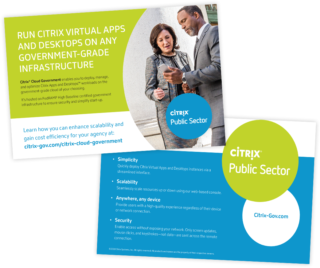 Handout form factor for tradeshow use Informational handout sells new government solution