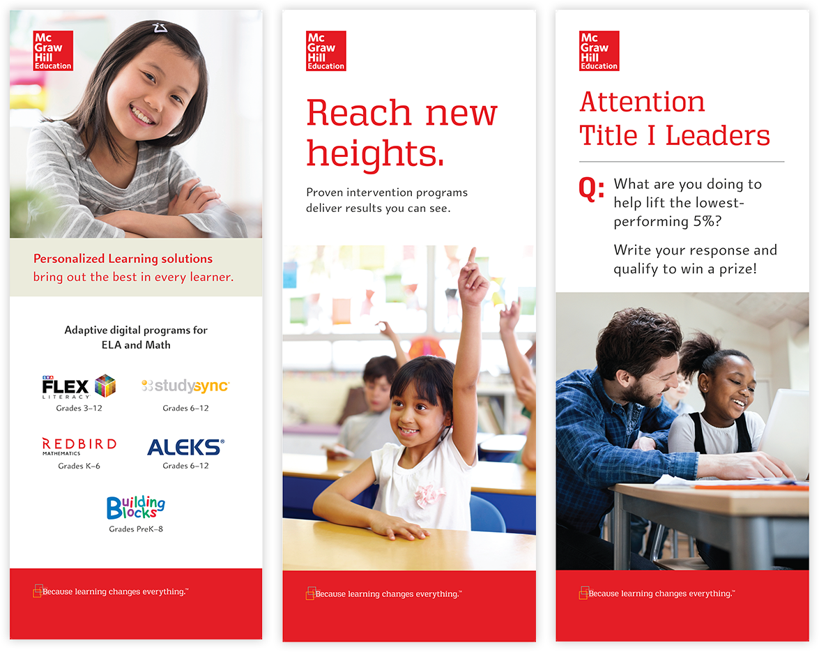 Eye-catching imagery for industry events Tradeshow signage for education marketing